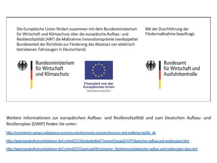Informationsgrafik zur Förderung der Ladeinfrastruktur durch das Bundesministerium für Wirtschaft und Klimaschutz und die Europäische Union